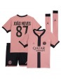 Paris Saint-Germain Joao Neves #87 Ausweichtrikot für Kinder 2024-25 Kurzarm (+ Kurze Hosen)